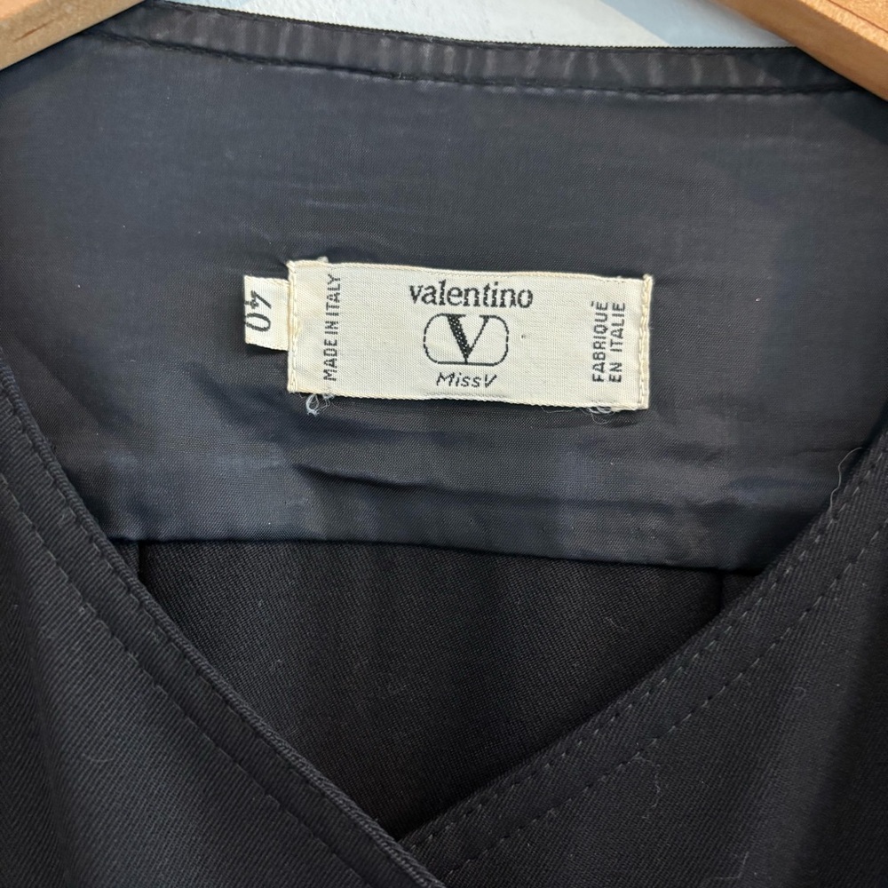 Vintage 90’s Valentino Double Breasted Wool Black Dress Size 40 - Picture 5 of 7